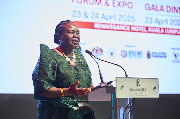 Hon Ruth Nakambirwa giving her key note speech 